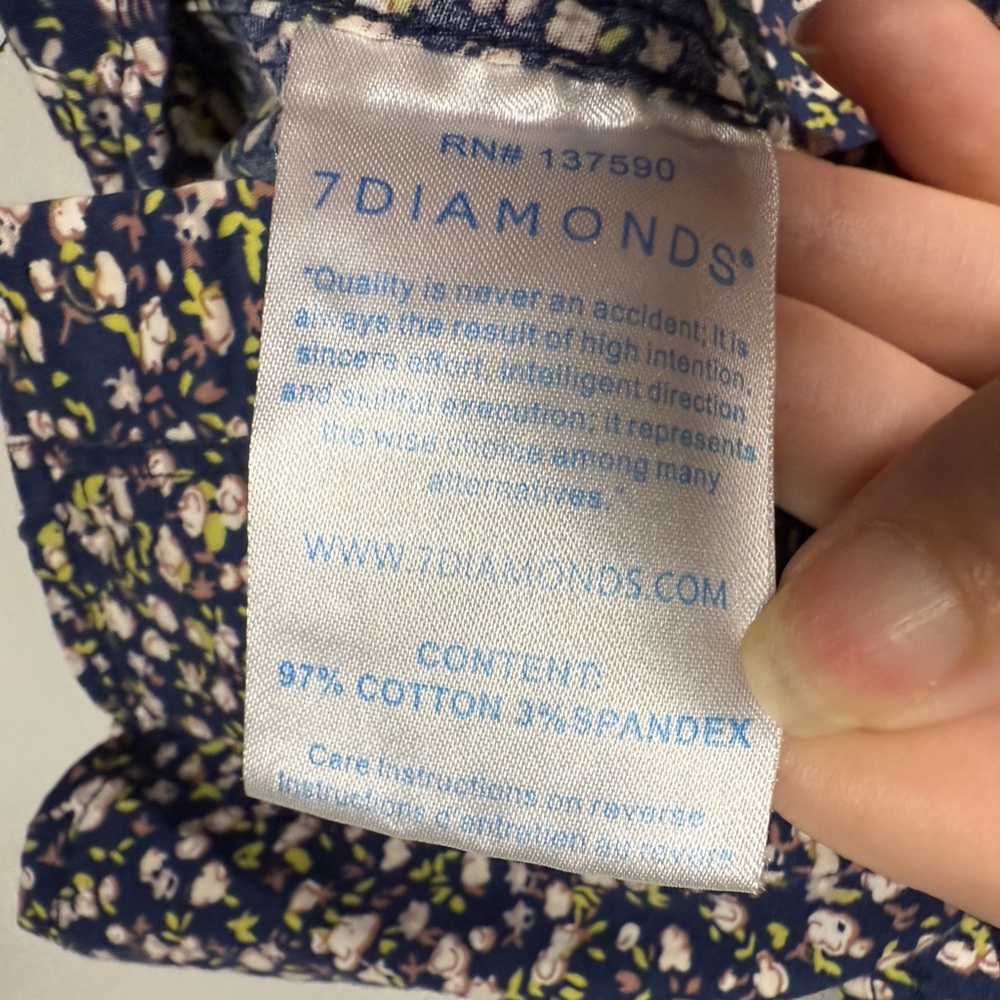 7 Diamond from Buckle Nightfall Stretch Button Up Shirt in Navy Floral - Picture 9 of 10